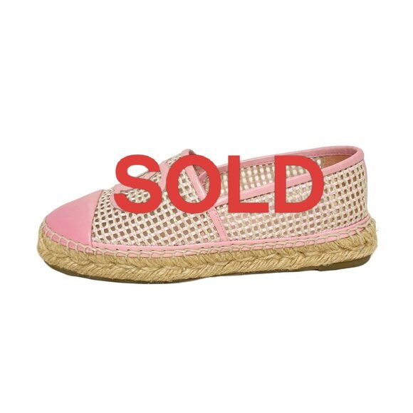 CHANEL Shoes - CHANELPink Cream Cotton Leather Women's Shoes 431-051725